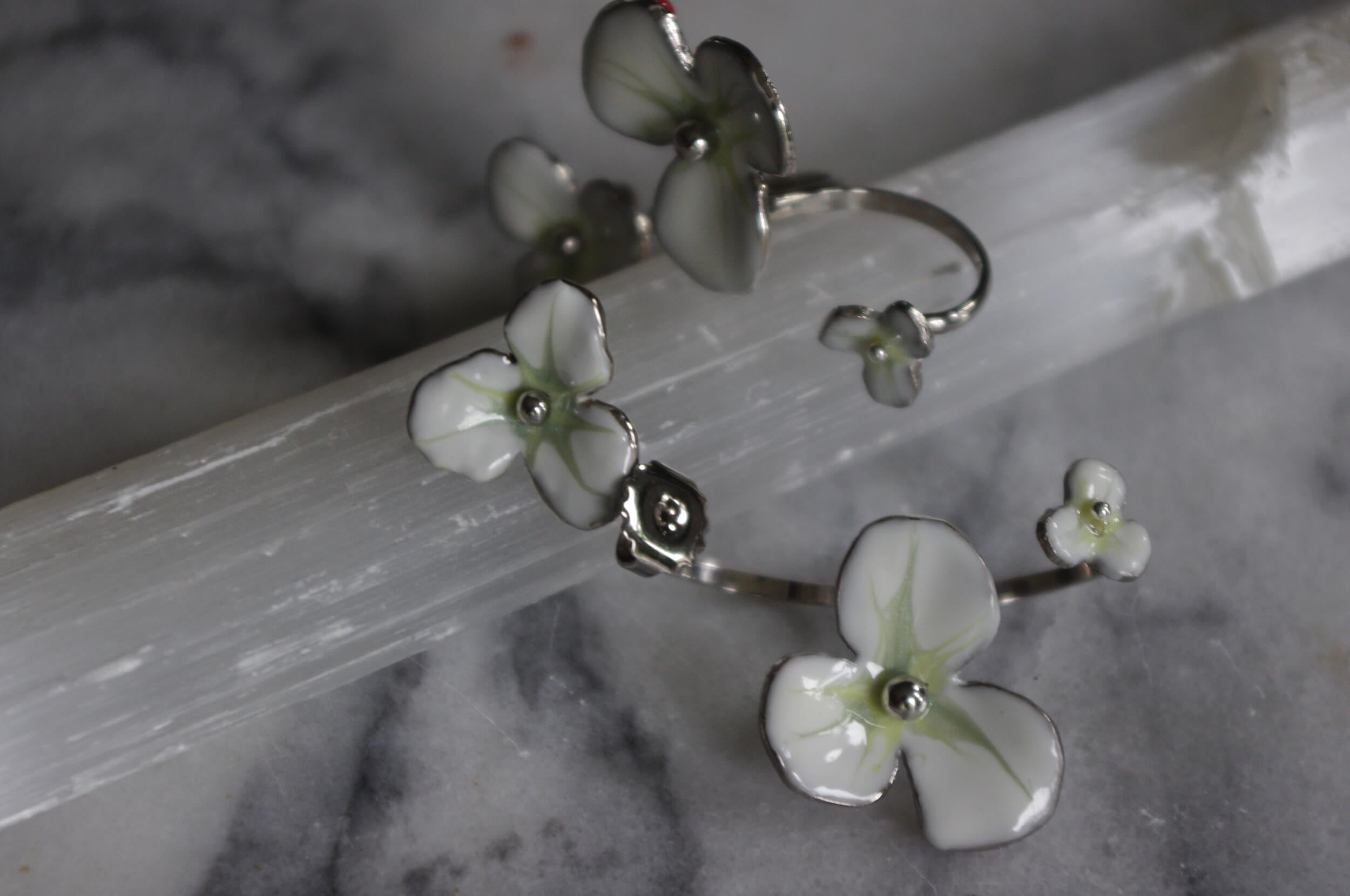 Floating Flower open Hoop Earring
